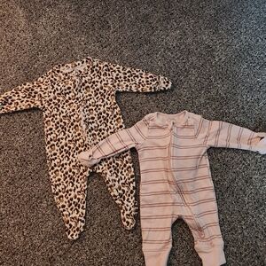 Old Navy Brown and Pink Footies One Piece